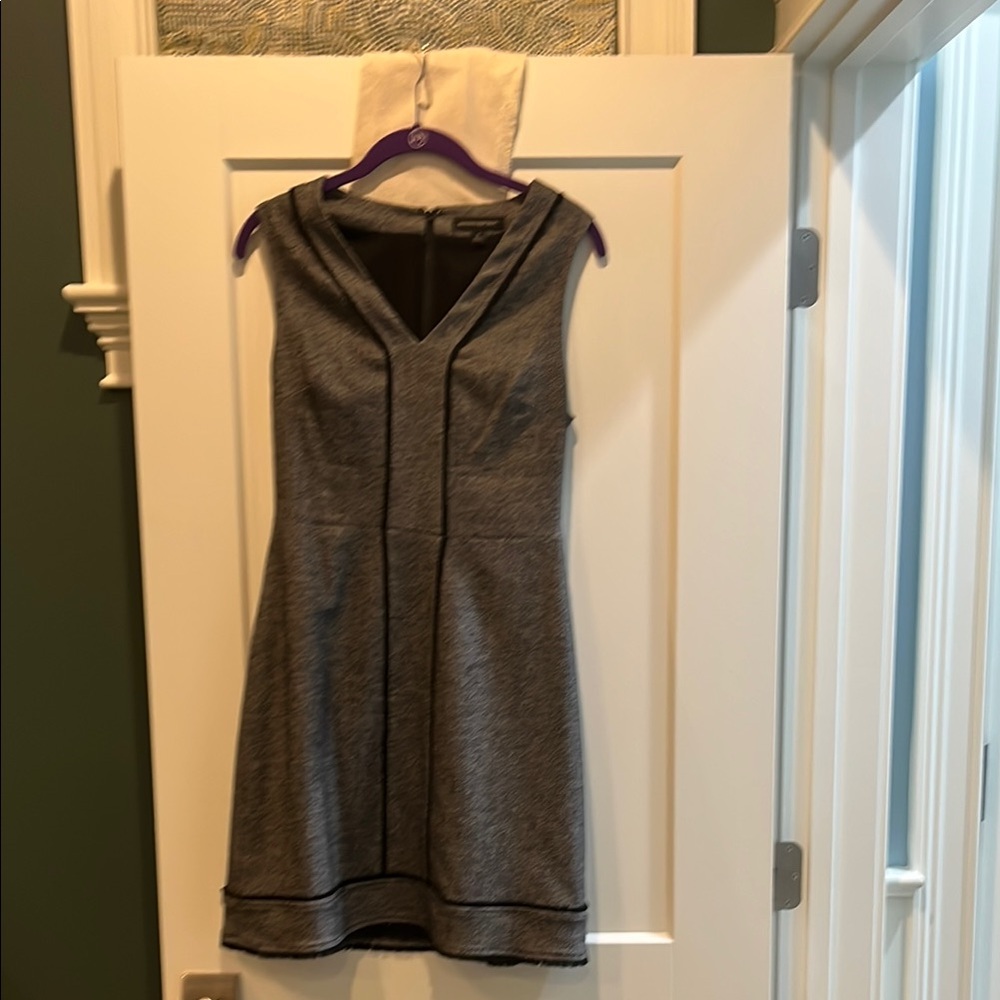 Banana Republic Herringbone Gray Sleeveless Dress